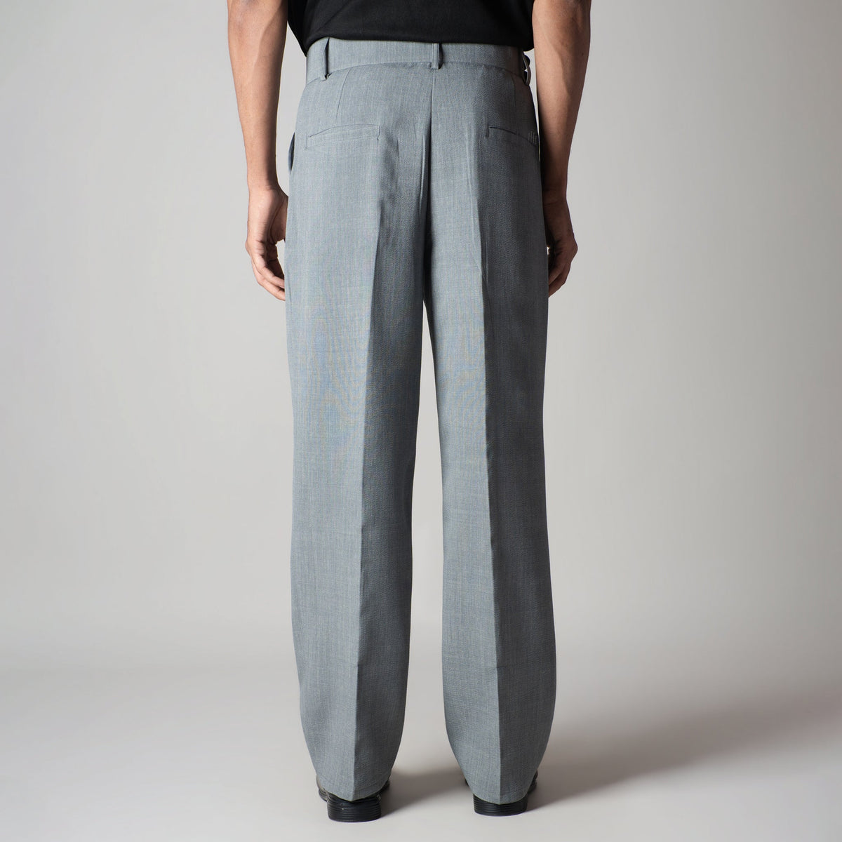 SILVER GREY DOUBLE FLAP TROUSER