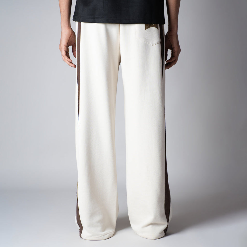 IVORY & BROWN RAW EDGE SWEATPANT