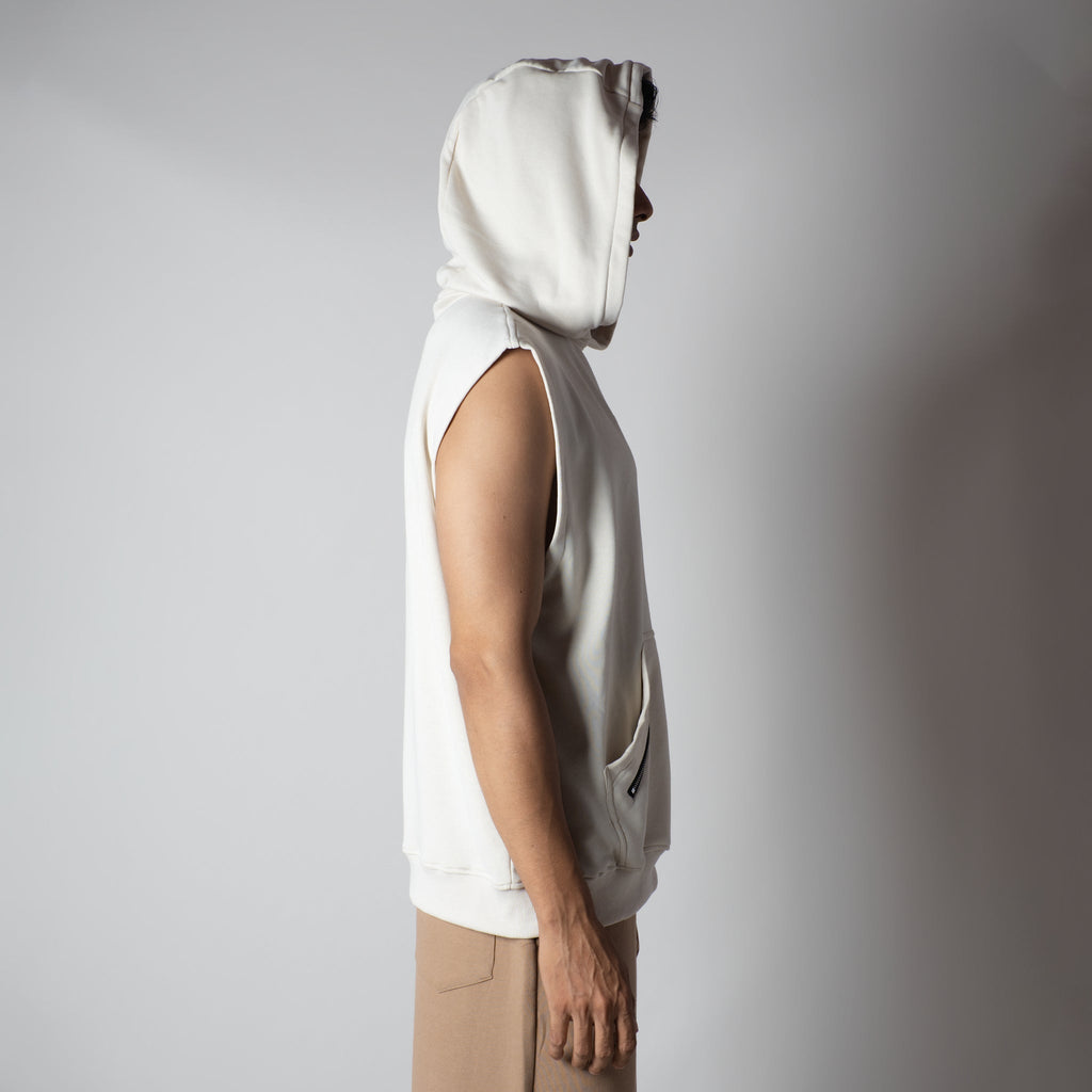 IVORY AXIS SLEEVELESS HOODIE
