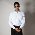 WHITE ESSENTIAL SUEDE LUXE SHIRT