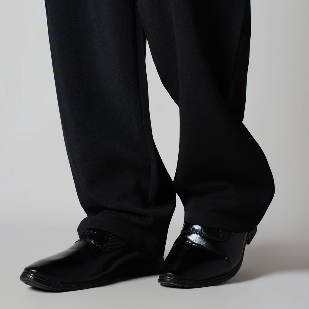 BLACK CROSS PLEAT TROUSER