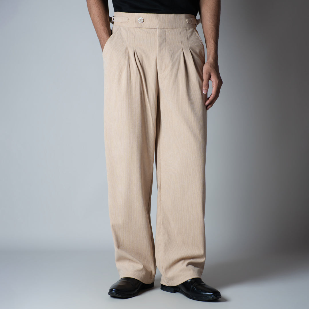 SAND CORDUROY FORMAL TROUSER