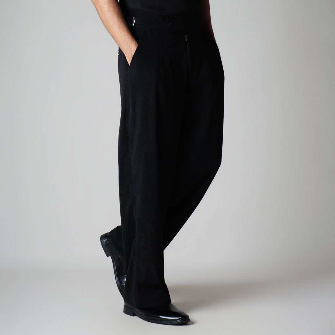 BLACK CORDUROY FORMAL TROUSER