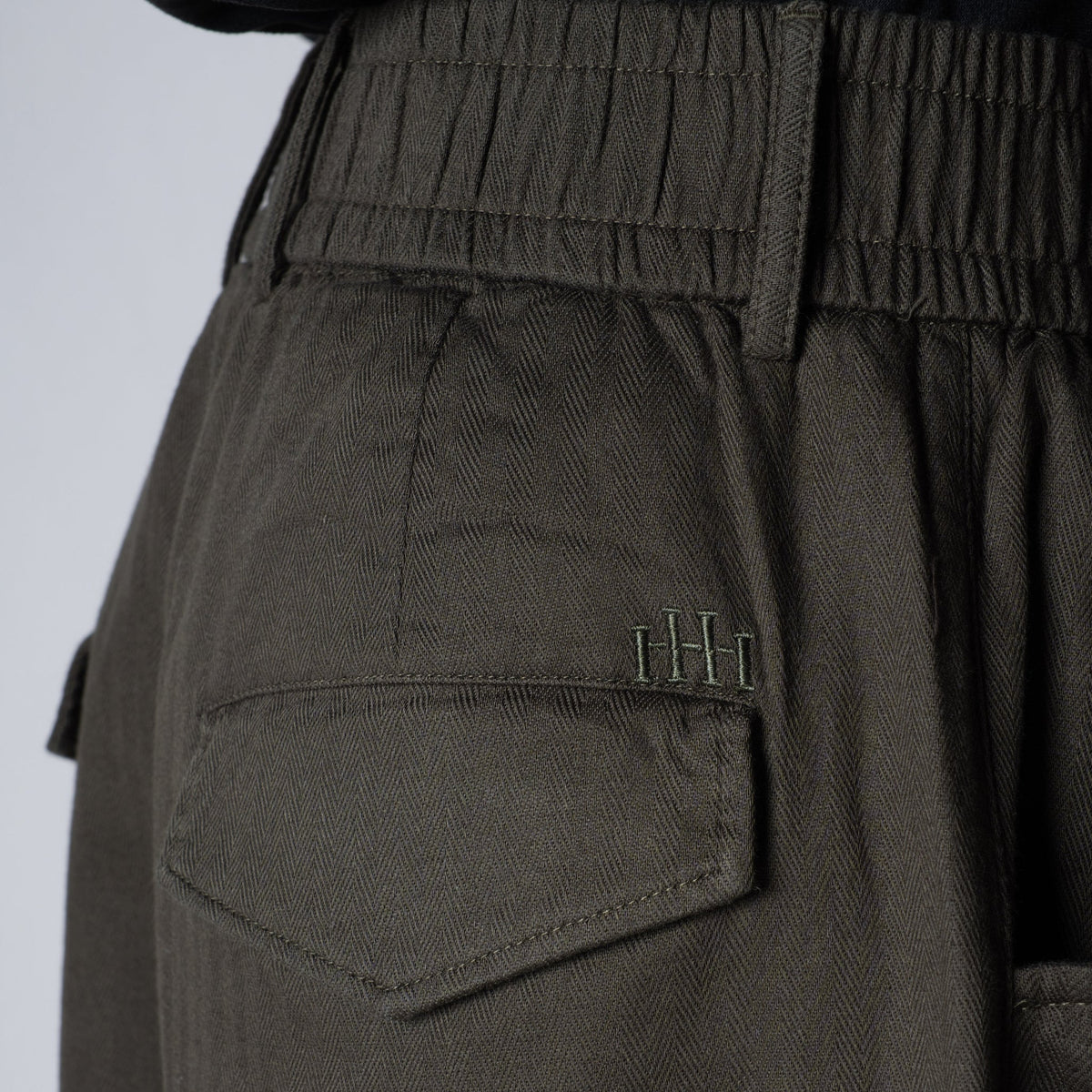 DARK GREEN VERTICAL LINE SOFTMOVE LINEN PANTS