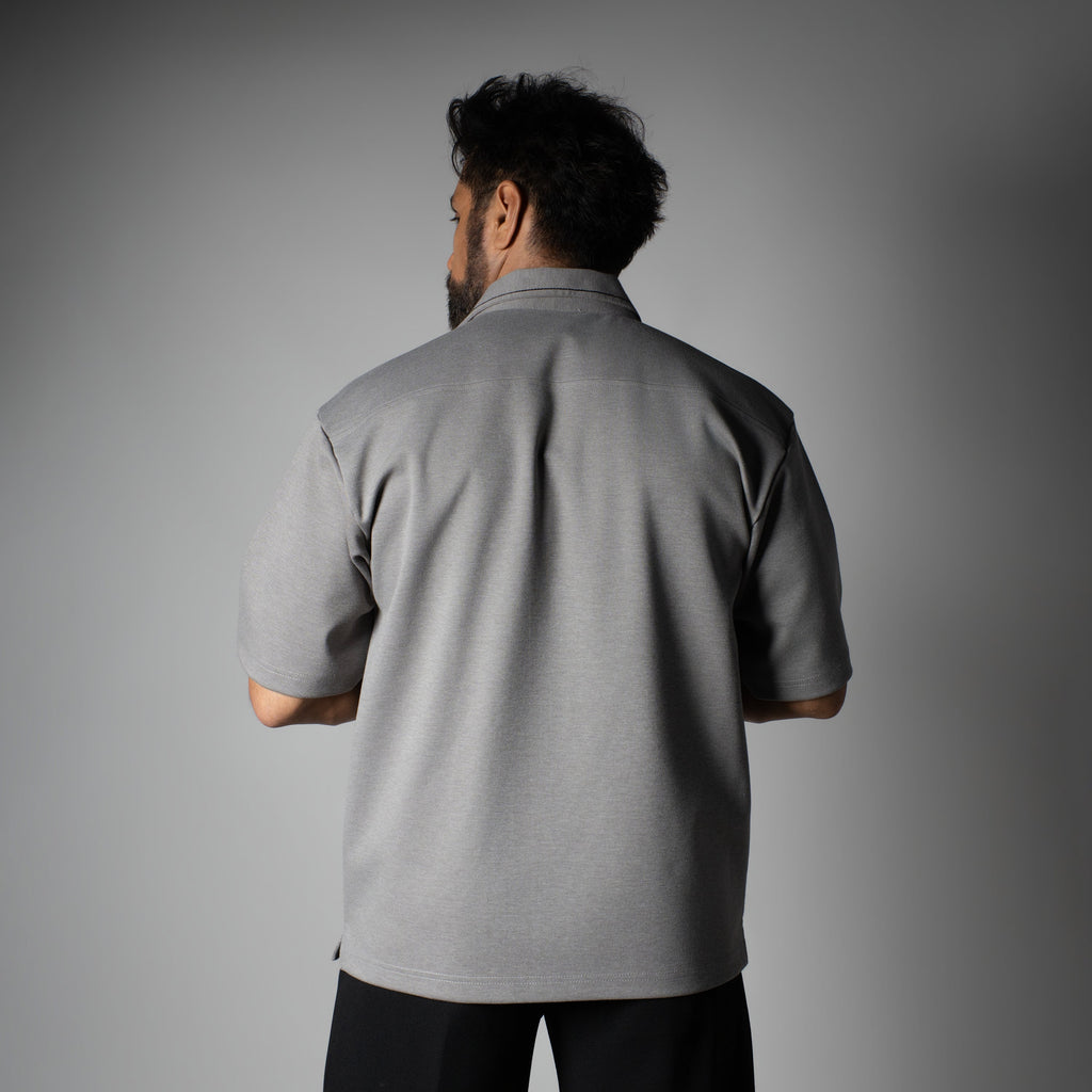 Charcoal Cuban Collar Shirt