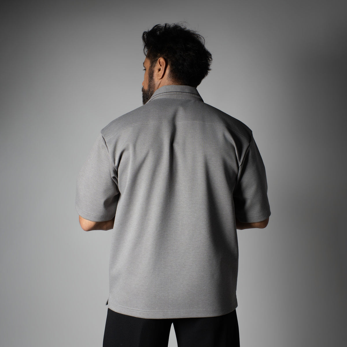 Charcoal Cuban Collar Shirt