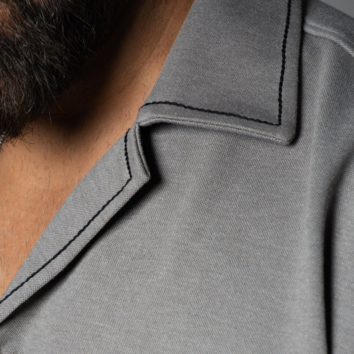 Charcoal Cuban Collar Shirt