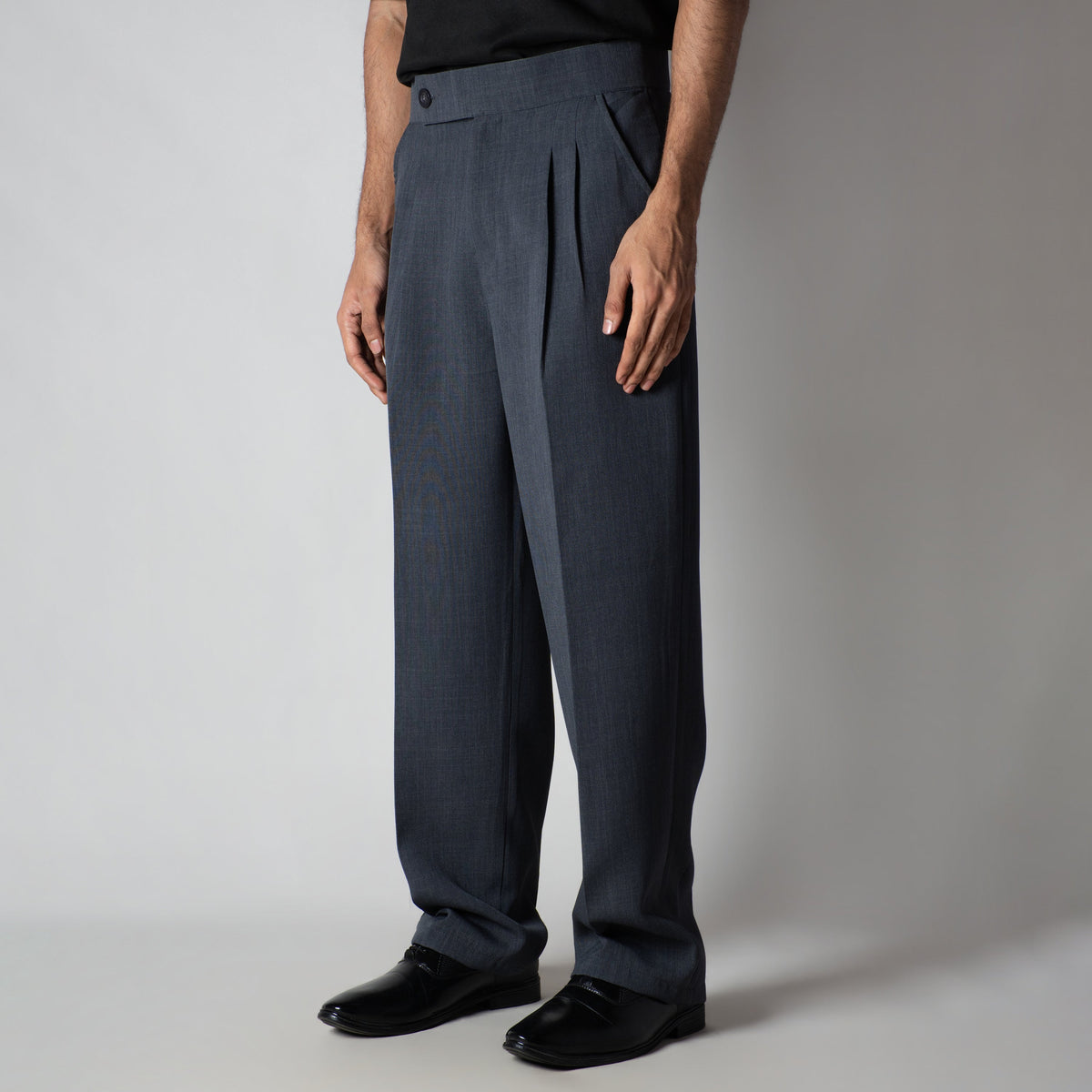 DARK GREY SINGLE BUTTON TROUSER