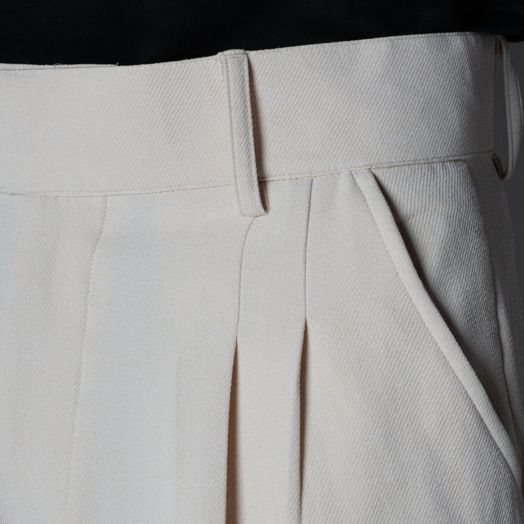 IVORY DOUBLE FLAP TROUSER