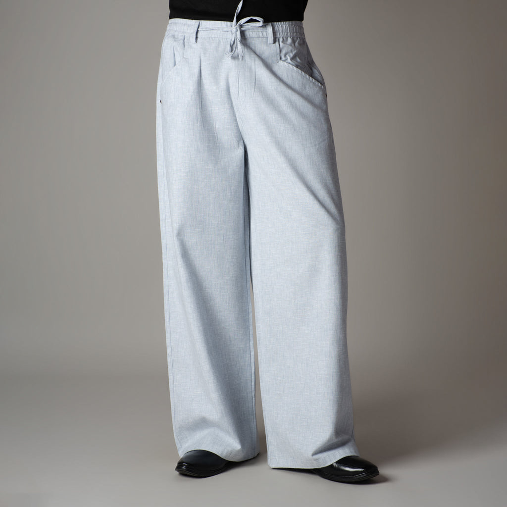 ICE BLUE SOFTMOVE COTTON LINEN PANTS