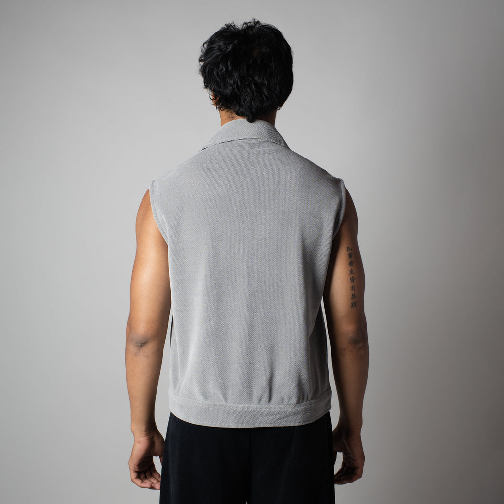 GREY KNITDRIP UTILITY JACKET