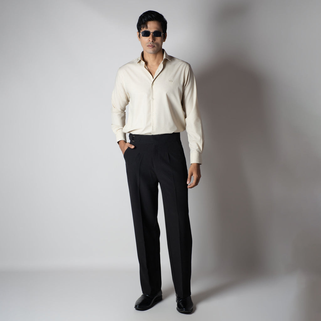 BEIGE FEATHER SHIRT