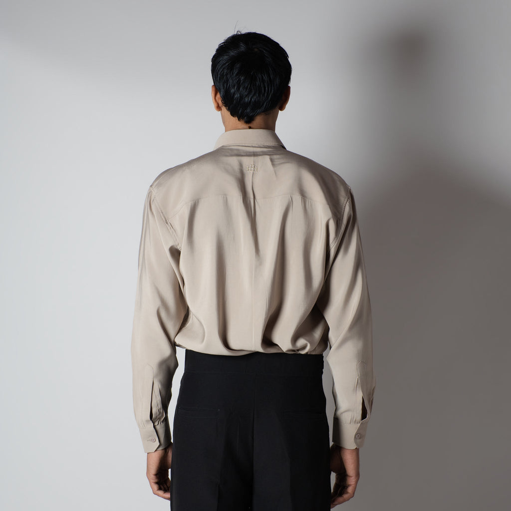 BEIGE ESSENTIAL SUEDE LUXE SHIRT
