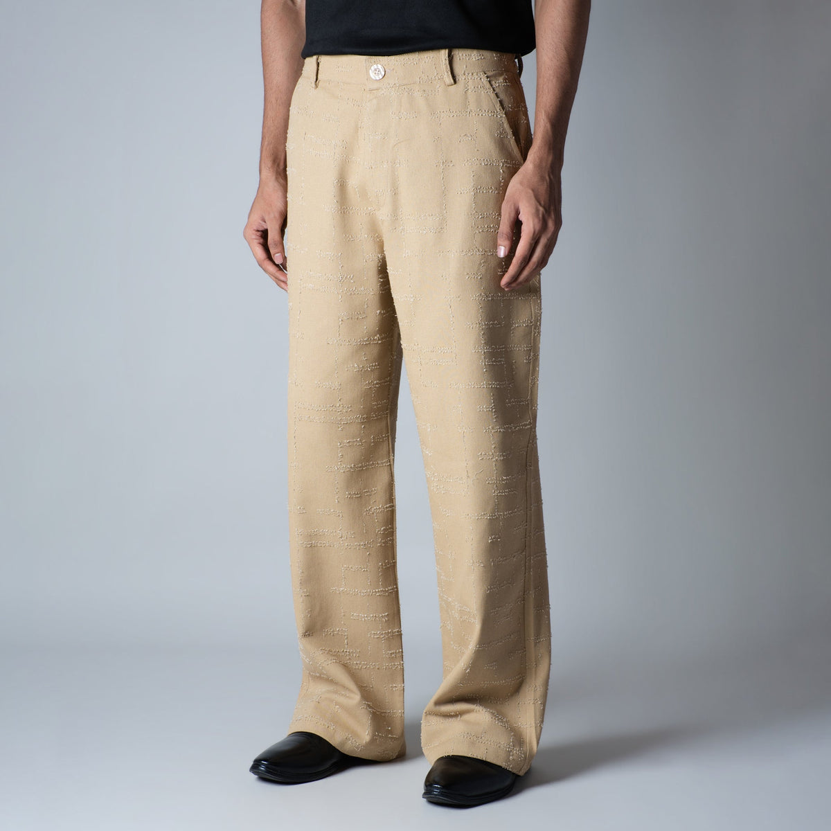 BEIGE ROOFING BOOT CUT DENIM