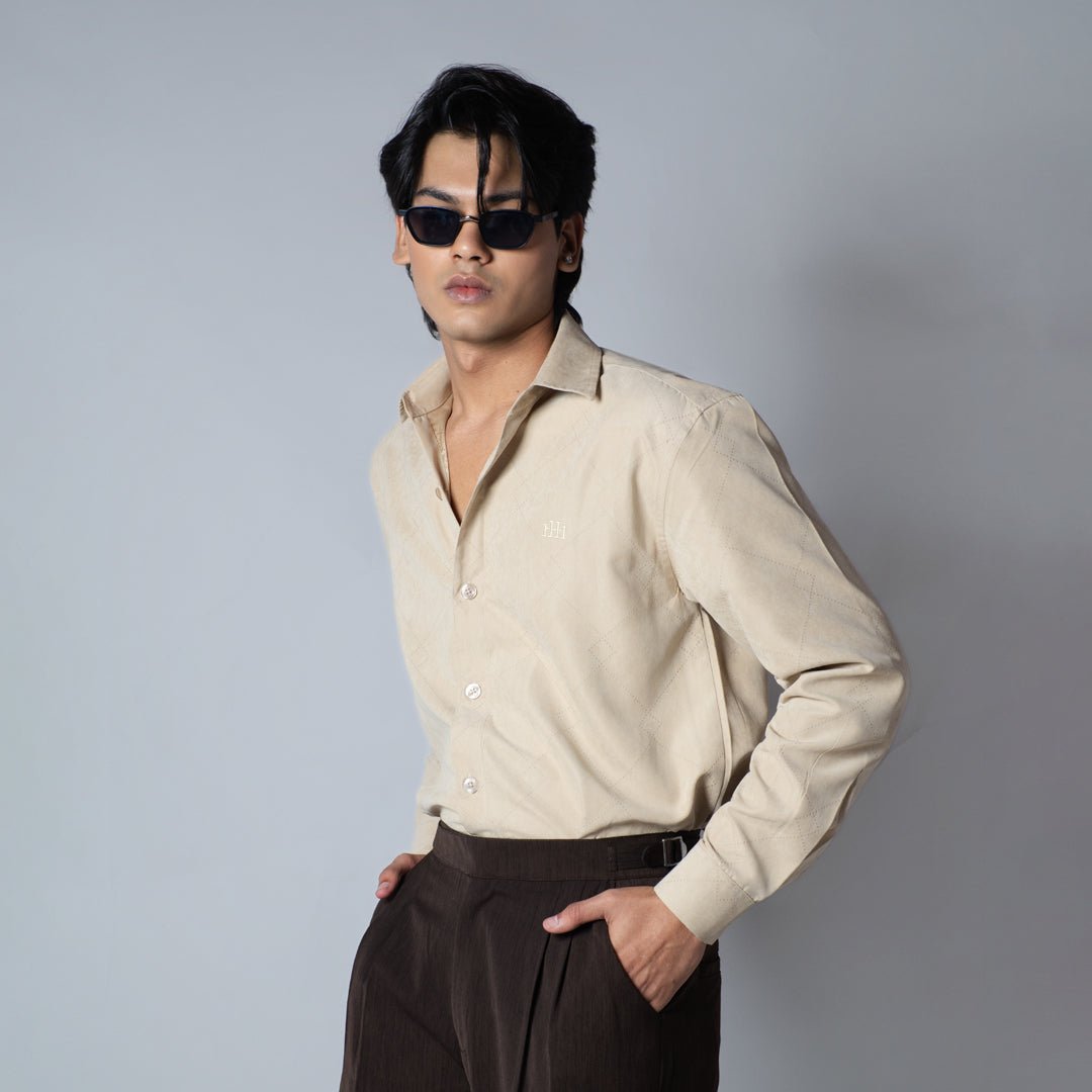 BISQUE SUEDE LASER LUXE SHIRT