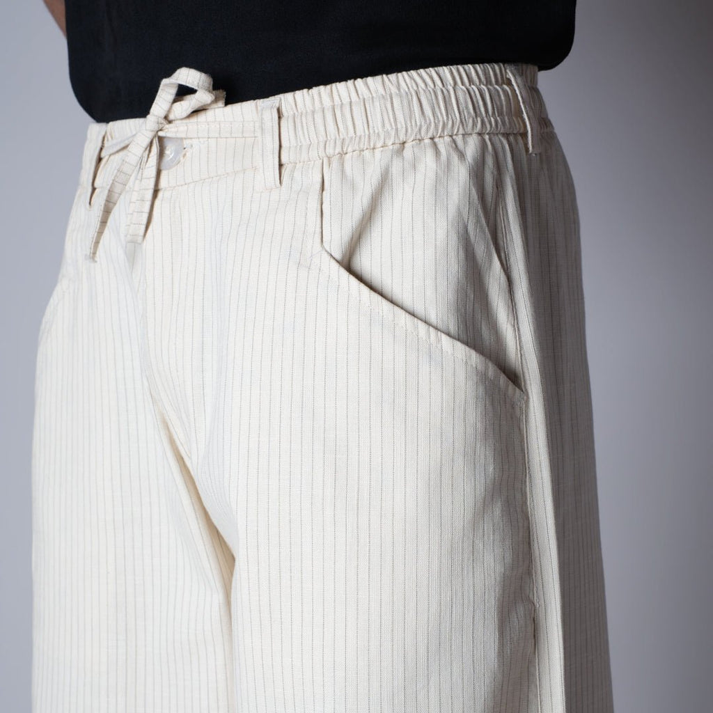 BEIGE VERTICAL STRIPED PANT