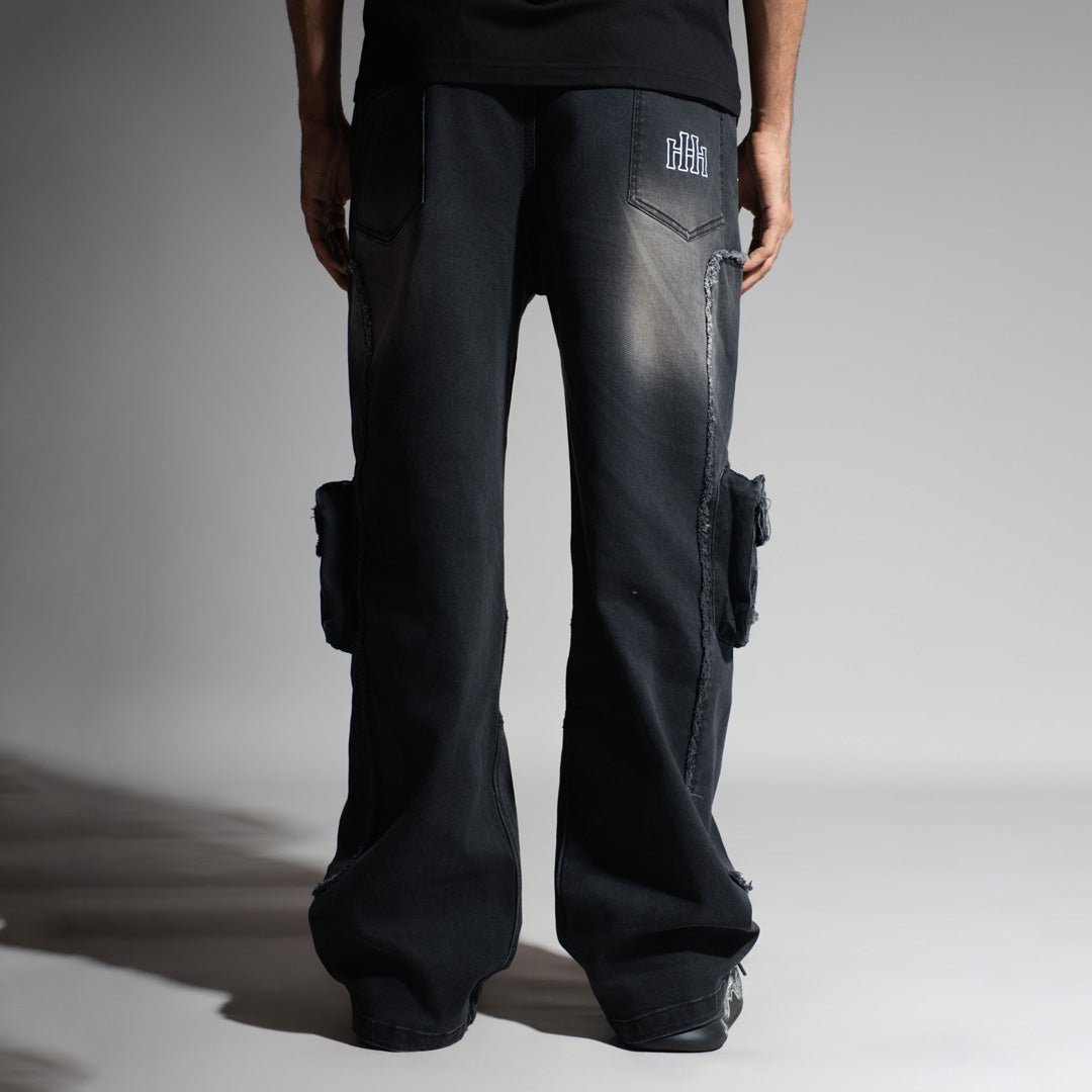 BLACK 3D CIRCUIT DENIM