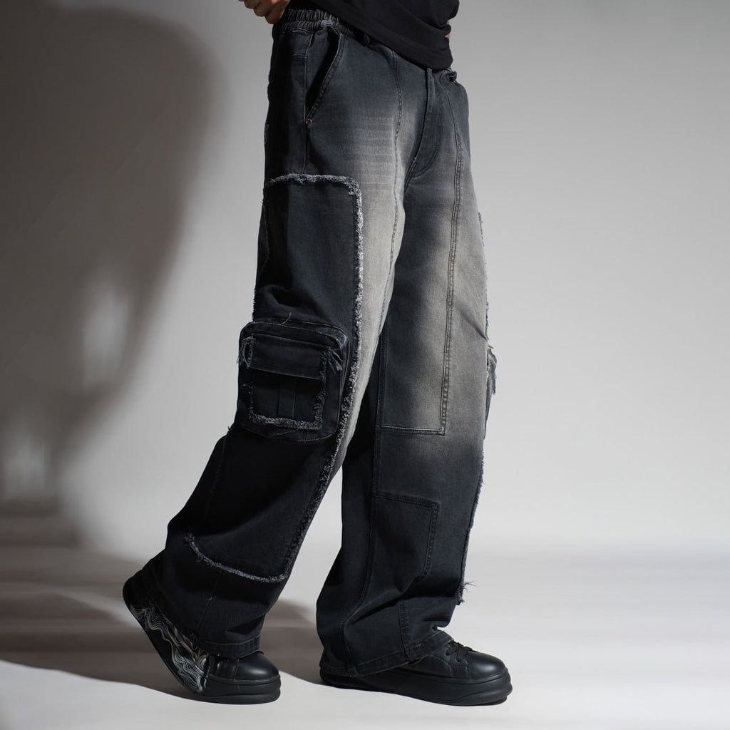 BLACK 3D CIRCUIT DENIM
