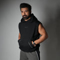 BLACK AXIS SLEEVELESS HOODIE