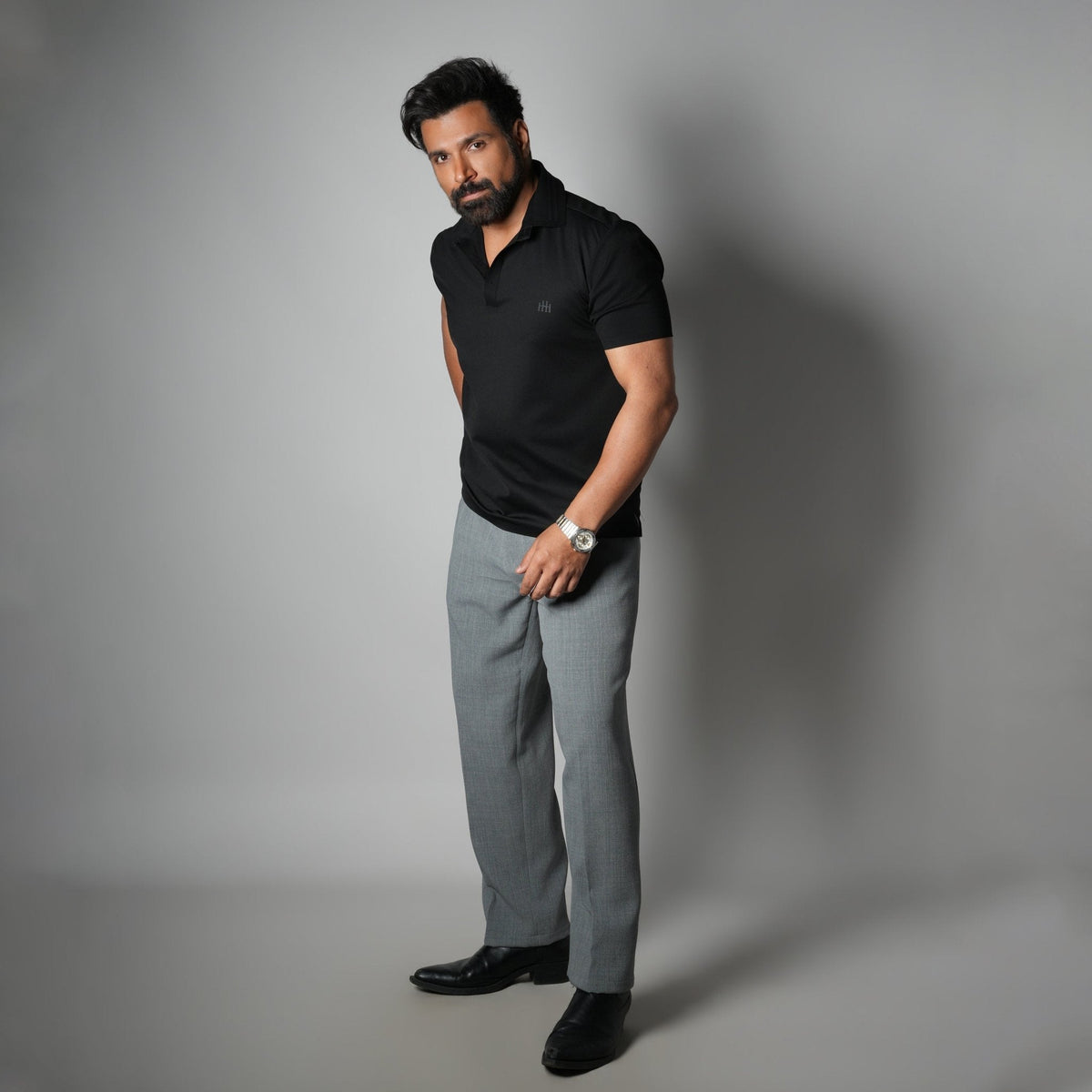 BLACK PRIME SEAMLESS POLO