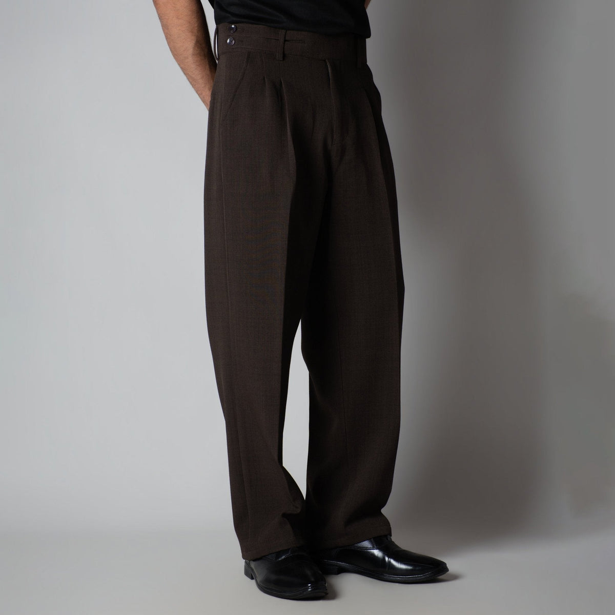 BROWN DOUBLE FLAP TROUSER