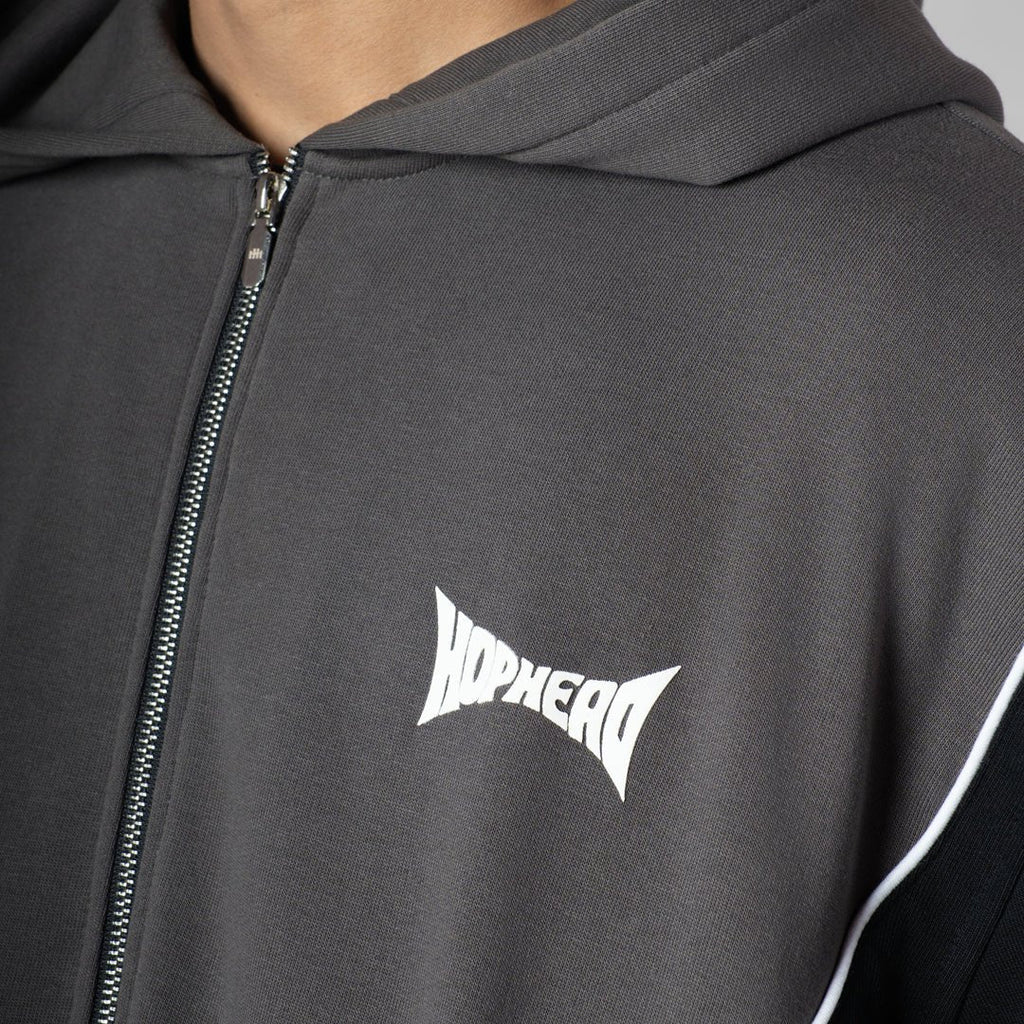 CHARCOAL HEAVY ZIPPER HOODIE