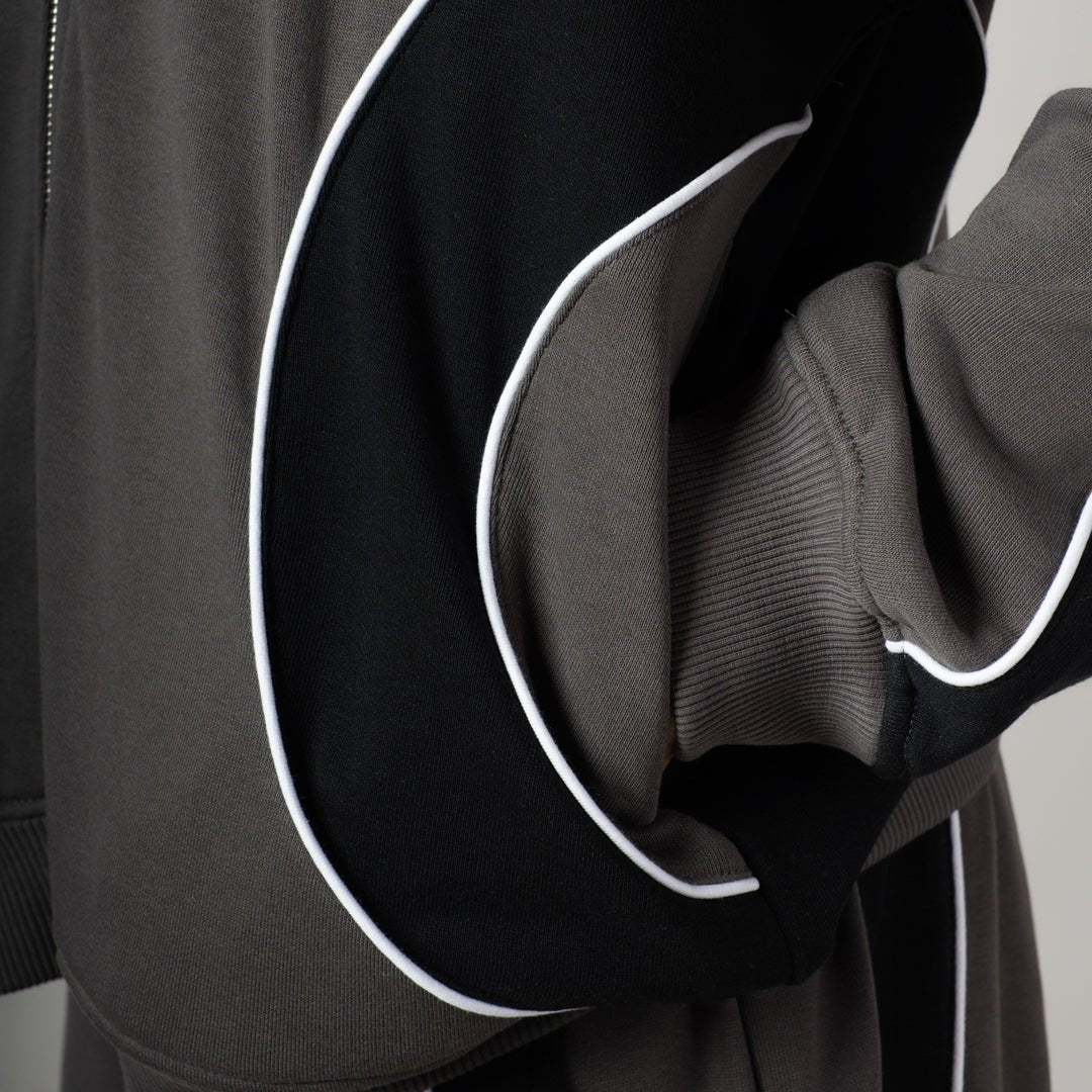 CHARCOAL HEAVY ZIPPER HOODIE