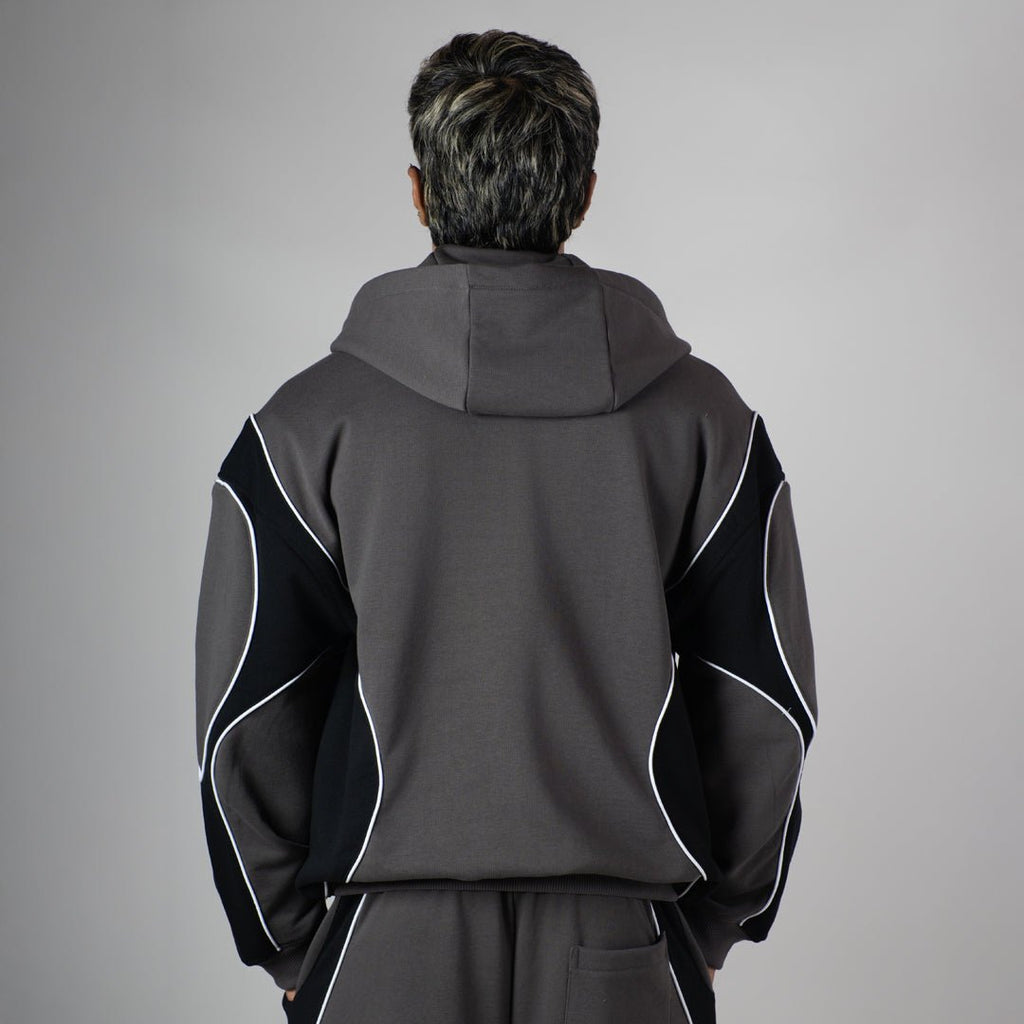 CHARCOAL HEAVY ZIPPER HOODIE