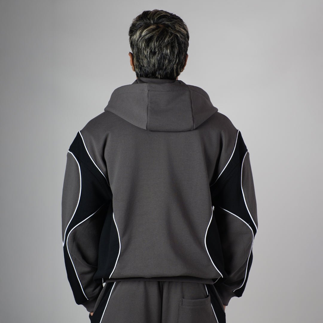 CHARCOAL HEAVY ZIPPER HOODIE