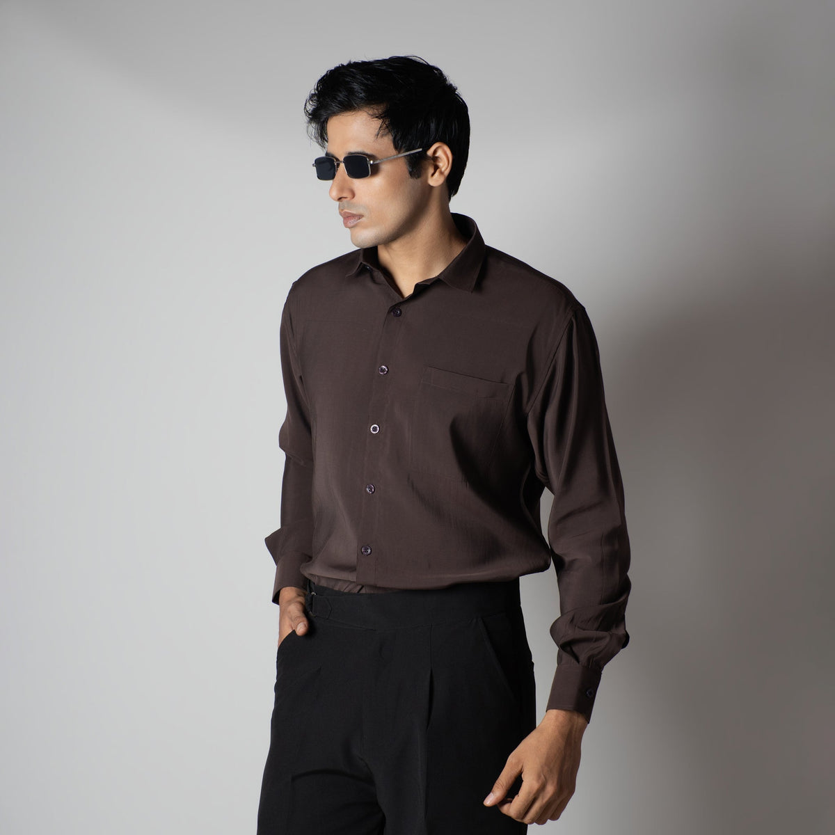 COCOA BROWN ESSENTIAL SUEDE LUXE SHIRT