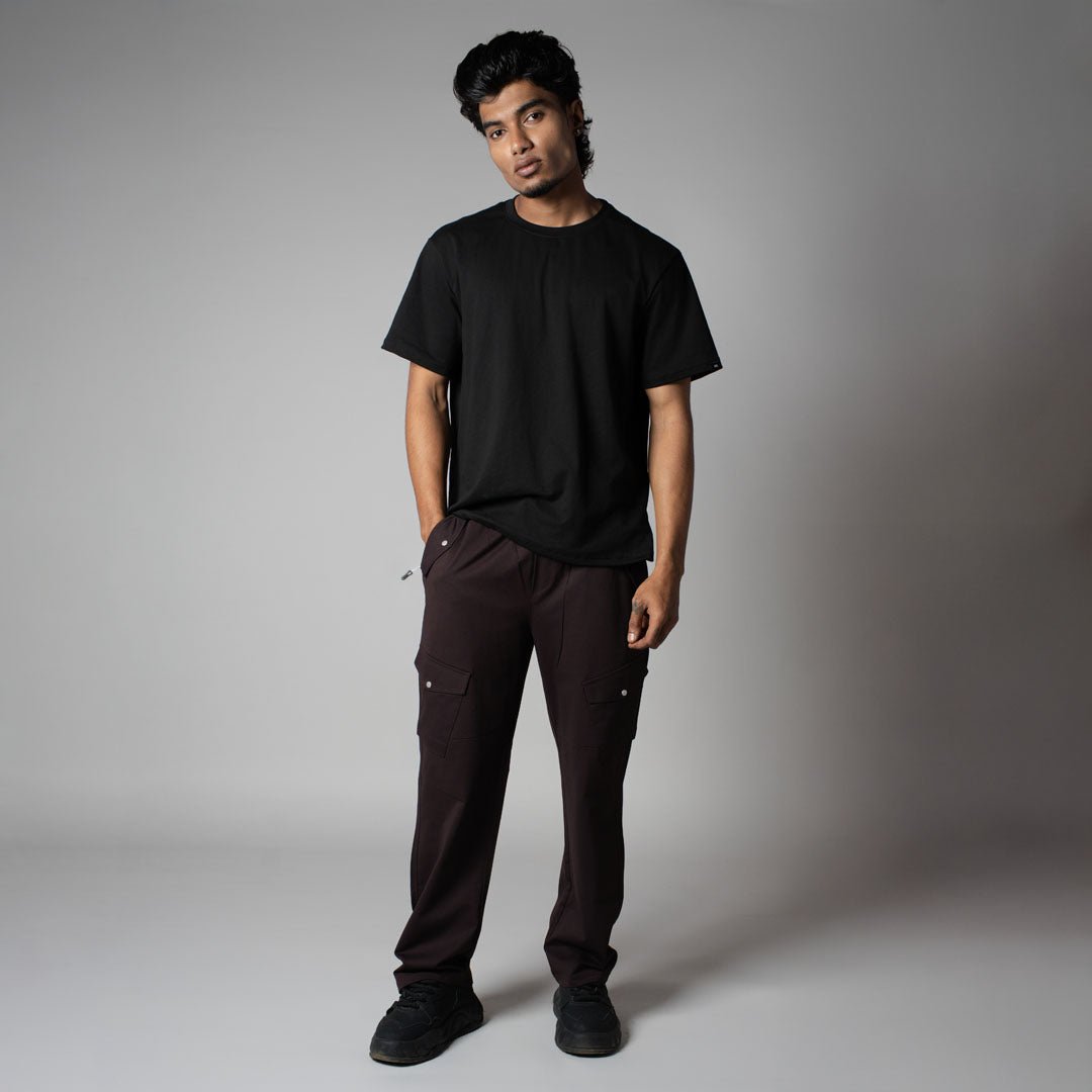COFFEE SIDE POCKET CARGO SWEATPANTS