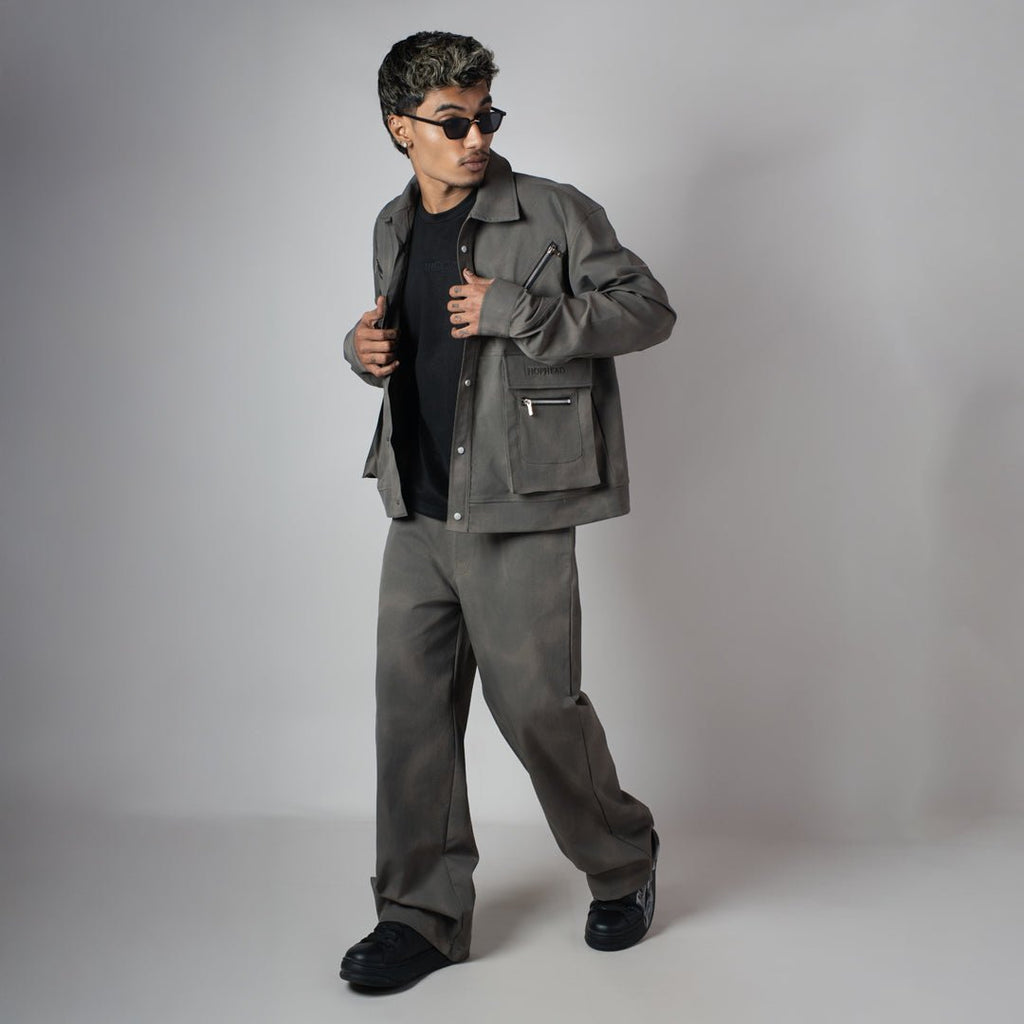 GREY CLOUDRIP POCKET JACKET