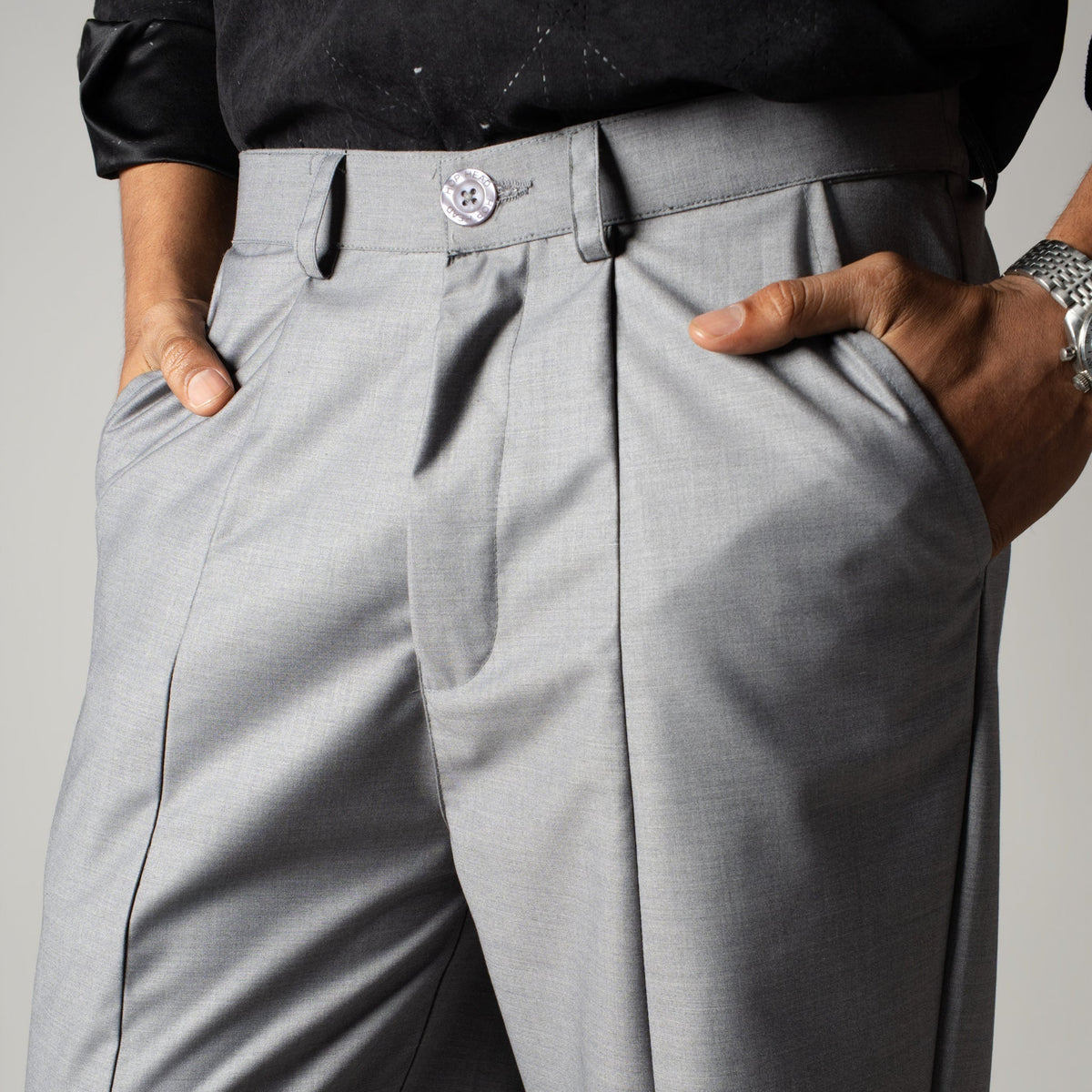 GREY MONO FIT TROUSER