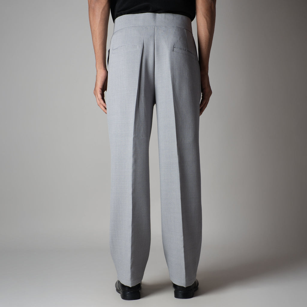 MOON GREY SINGLE BUTTON TROUSER