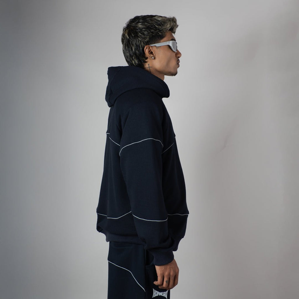 NAVY MIDNIGHT GLOW HEAVY ZIPPER HOODIE