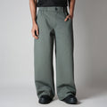 SAGE GREEN PIN-RIB WIDE PANTS