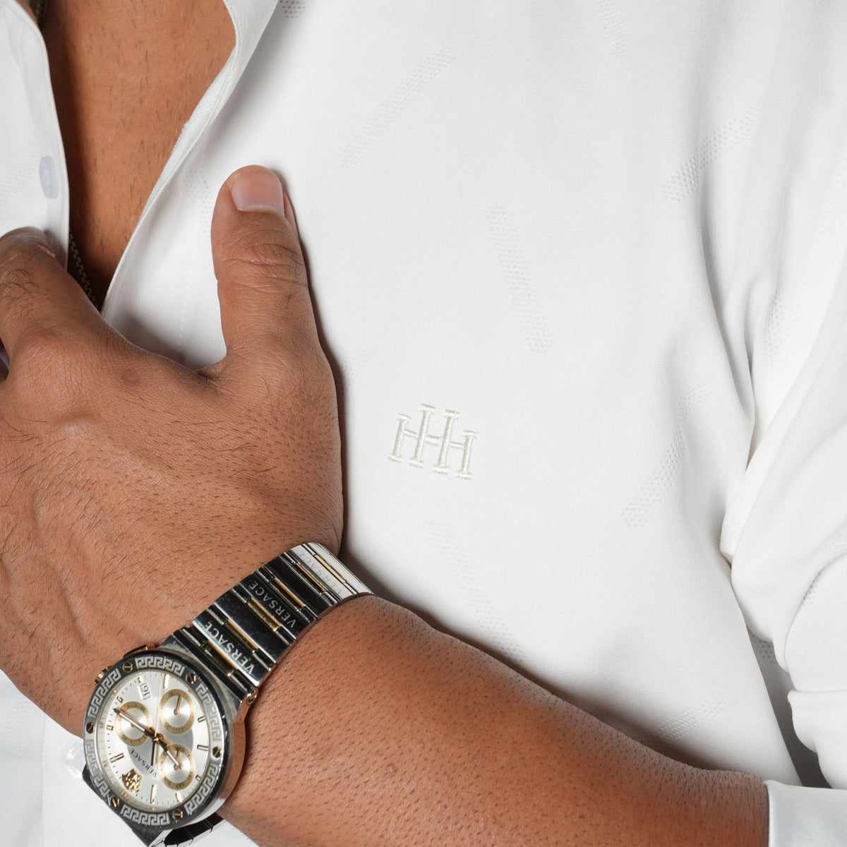 WHITE SUEDE LASER LUXE SHIRT